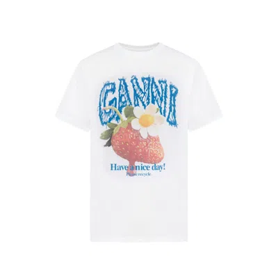 GANNI T-SHIRT WITH STRAWBERRY
