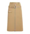 Ganni Stretch-cotton Belt Mini Skirt In Brown