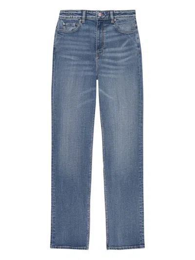 Ganni Stretch Cotton Jeans In Blue
