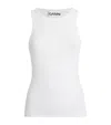 GANNI STRETCH-COTTON LOGO TANK TOP