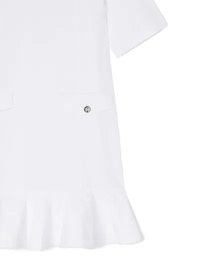 Ganni Stretch Cotton Mini Dress In White