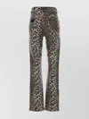 Ganni Printed Stretch Cotton Pant In Animal Print