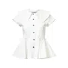 Ganni White Regular Solid Shirt In White