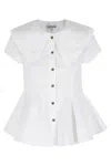 Ganni White Regular Solid Shirt In White