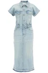 GANNI STRETCH DENIM MIDI DRESS IN 8