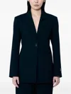 Ganni Women Solid Twill Suiting Blazer In Black