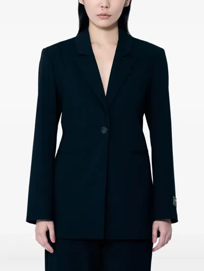 Ganni Stretch-design Blazer In Black