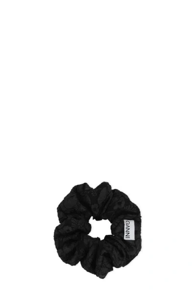 Ganni Cotton Scrunchie In Black