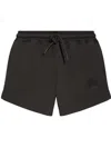 Ganni Logo-embroidered Organic Cotton Track Shorts In Marrone
