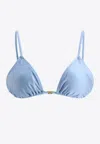 Ganni String Bikini Top In Blue