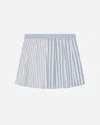 Ganni Striped Pleated Mini Skirt In Blue