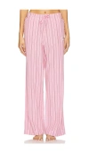 Ganni Stripe Cotton Pyjamas Pants In Lilac Sachet