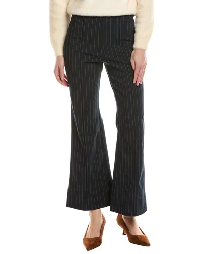 Ganni Stripe Cropped Pant In Blue