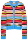 Ganni + Net Sustain Striped Alpaca And Wool-blend Cardigan In Multicoloured