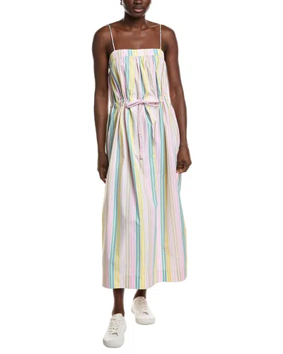 Ganni Stripe Maxi Strap Dress In Multi