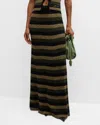 Ganni Striped Skirt In Multicolour