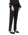 Ganni Stripe Mid Waist Pants In Black