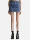 Ganni Striped Overdyed Denim Mini In Blue