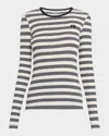 Ganni Organic Cotton Striped T-shirt In Sky Captain