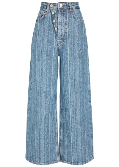 GANNI GANNI STRIPE WIDE-LEG JEANS