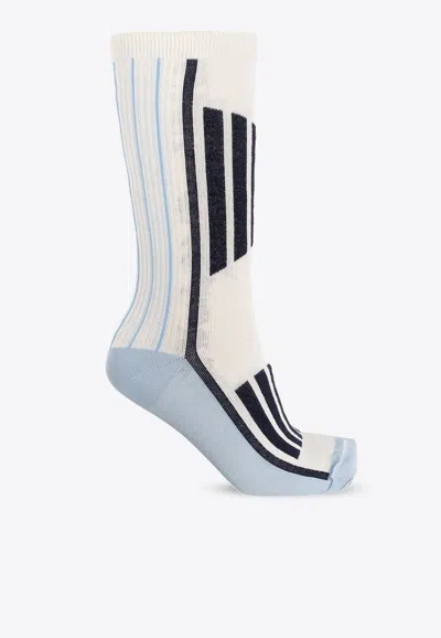 Ganni Striped Ankle-length Socks In Multi
