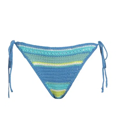 Ganni Striped Bikinis In Blue