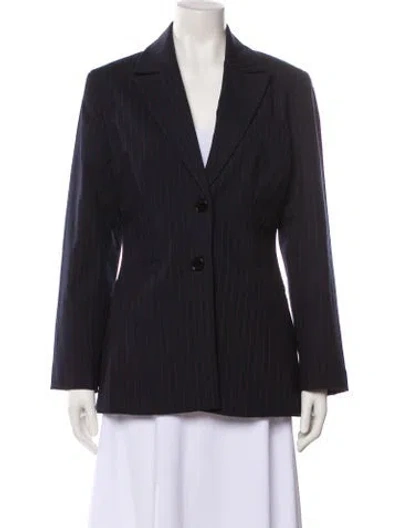 Pre-owned Ganni Striped Blazer In Black
