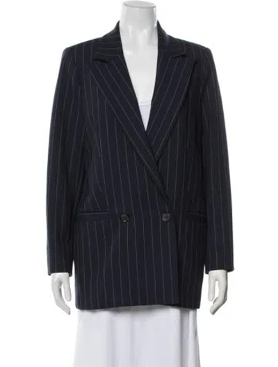 Pre-owned Ganni Striped Blazer In Blue