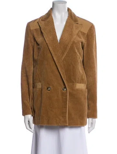 Pre-owned Ganni Striped Blazer In Brown