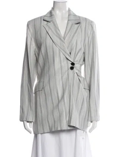 Pre-owned Ganni Striped Blazer In Grey