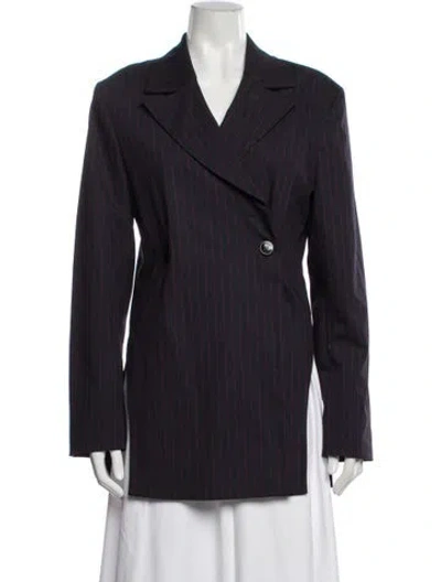 Pre-owned Ganni Striped Blazer In Multi