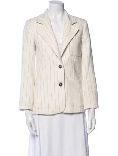 Pre-owned Ganni Striped Blazer In Neutral