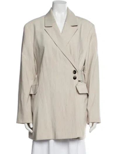 Pre-owned Ganni Striped Blazer In Neutral