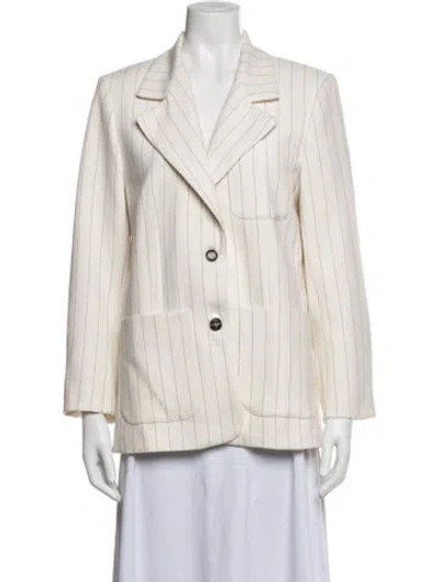 Pre-owned Ganni Striped Blazer In Neutrals
