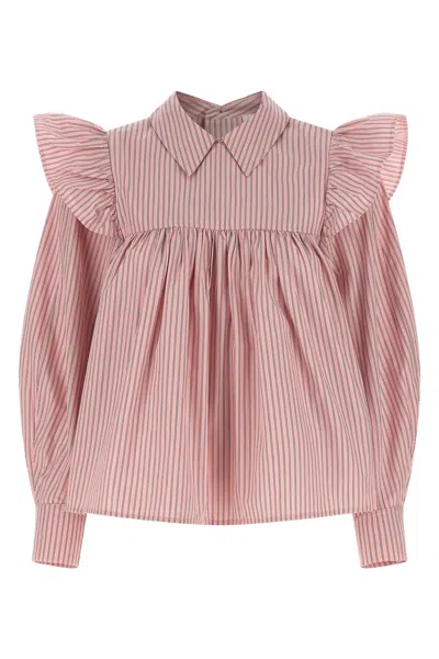 GANNI STRIPED BLOUSE