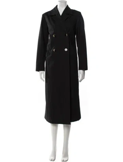 Pre-owned Ganni Striped Coat In Blue