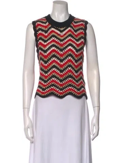 Pre-owned Ganni Striped Crew Neck Sweater In Multi