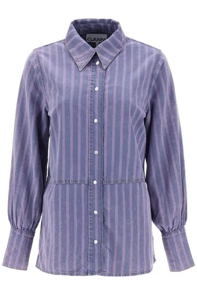 GANNI GANNI STRIPED DENIM SHIRT