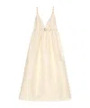 Ganni Stripe-pattern Midi Dress In Nude