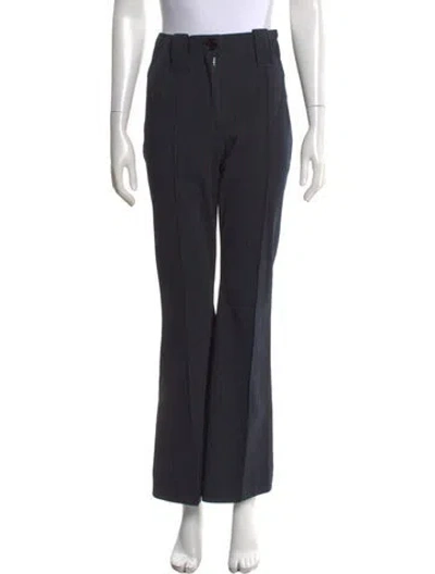 Pre-owned Ganni Striped Flared Pants In Black