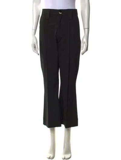 Pre-owned Ganni Striped Flared Pants In Black