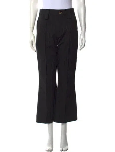 Pre-owned Ganni Striped Flared Pants In Black