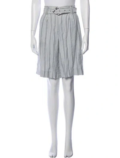 Pre-owned Ganni Striped Knee-length Shorts In Gray