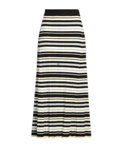 Ganni Striped Knitted Skirt In Multi