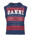 Ganni Multicolor Blue Striped Vest