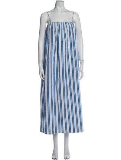 Pre-owned Ganni Striped Long Dress In Multi