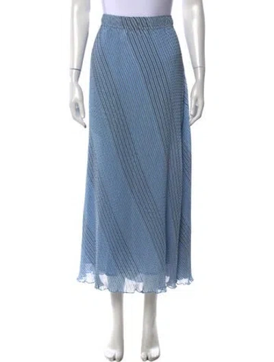 Pre-owned Ganni Striped Long Skirt W/ Tags In Blue