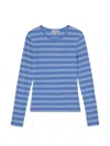 Ganni Striped Long-sleeve T-shirt In Multi
