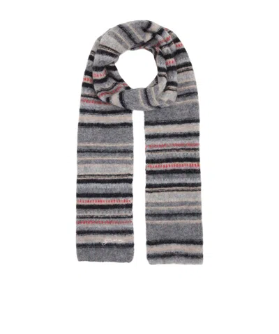 Ganni Striped Medium-thickness Scarf In Multi