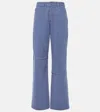 GANNI IZEY STRIPED HIGH-RISE STRAIGHT JEANS